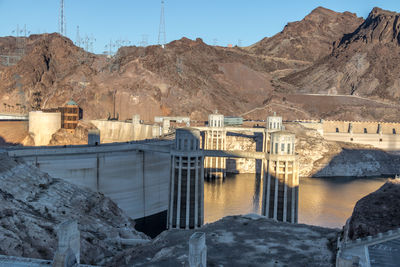 High angle view of dam