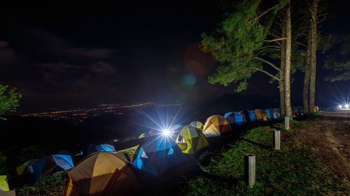 High angle view of people on road
