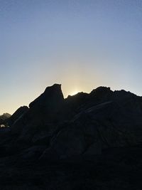 Scenic view of mountains against clear sky