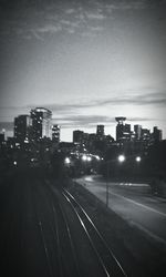 Illuminated cityscape at night