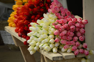 Multi colored flowers in vase