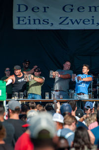 Group of people on the wall