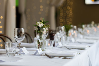 Close-up of empty dining table in restaurant