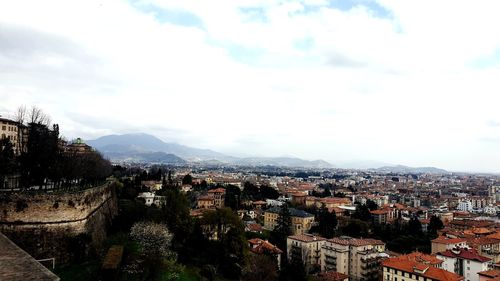 High angle view of townscape against sky