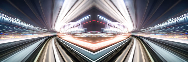 Digital composite image of light trails