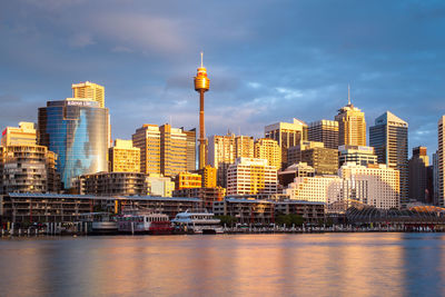 Buildings in city at waterfront