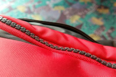 Close-up of red cloth on white background