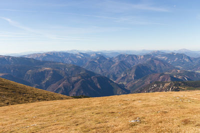 Scenic view of mountains against sky