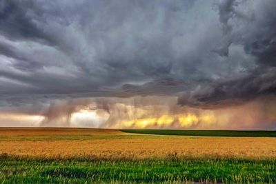 Storm clouds over land