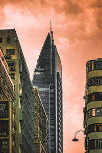 Low angle view of buildings against sky