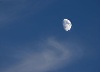 Low angle view of moon in sky