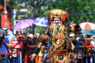 Man wearing costume during carnival