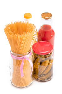 Close-up of food on white background