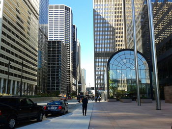 View of skyscrapers in city
