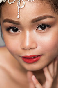 Close-up portrait of a beautiful young woman