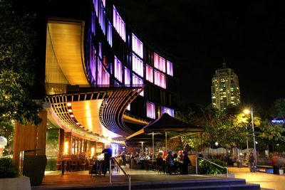 Illuminated city at night