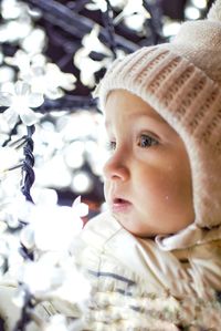 Portrait of cute girl looking away