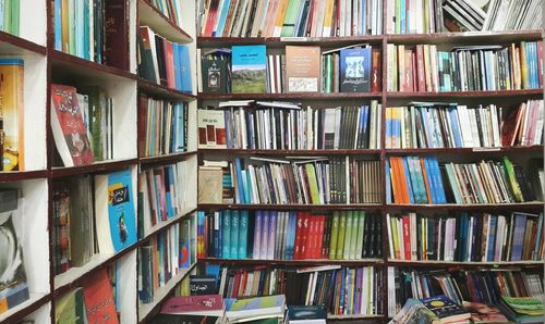 Stack of books in shelf
