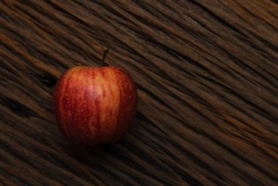 High angle view of apple on table