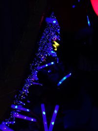 Silhouette people at night