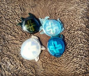 High angle view of blue paint on sand