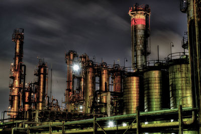 Petrochemical plant at night