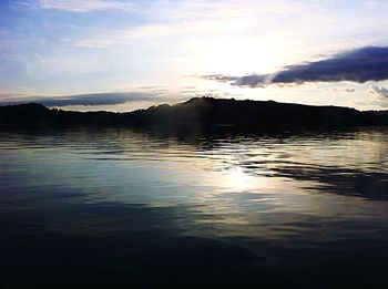 Scenic view of sea at sunset