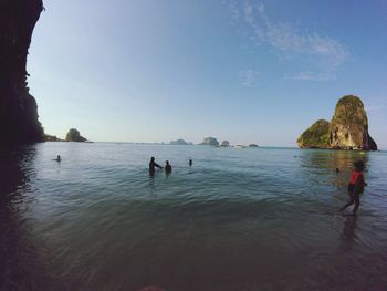 Rock formation in sea