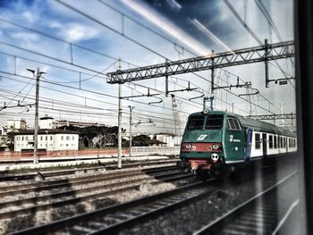 Train at railroad station platform