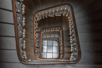 Directly below shot of spiral staircase