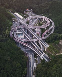 High angle view of bridge