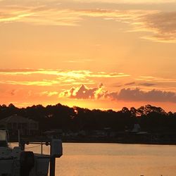 Scenic view of sea at sunset