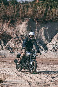 Man riding motorcycle