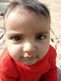 Close-up portrait of smiling boy