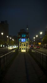 Illuminated street light at night