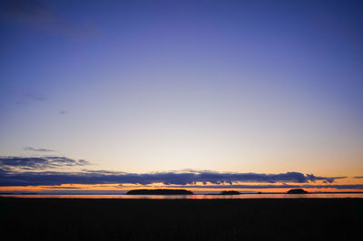 Scenic view of landscape against blue sky