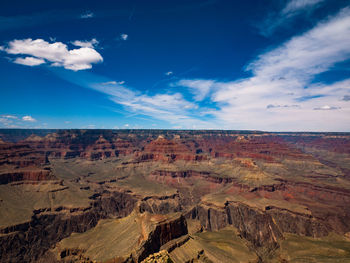 Aerial view of landscape against cloudy sky