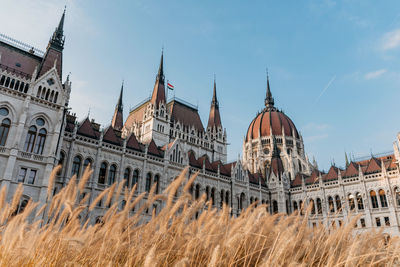 Beautiful architecture of famous hungarian parliament building in budapest, hungary