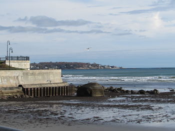 View of sea against cloudy sky