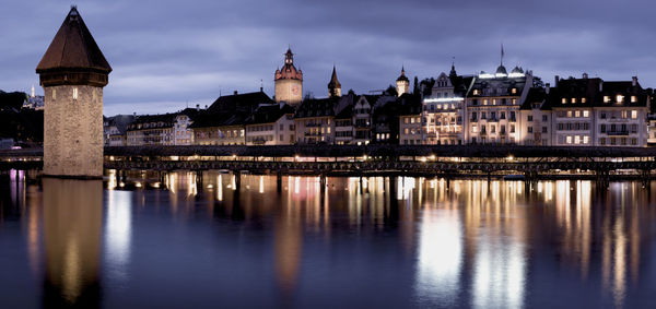 Reflection of buildings in water