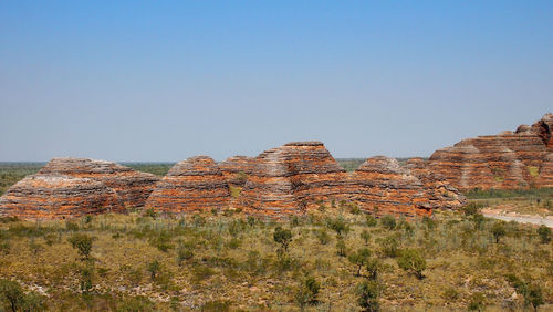 View of rock formations against sky