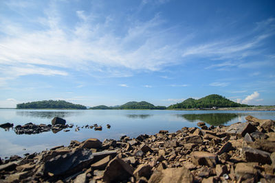 Scenic view of beach against sky