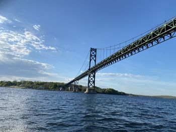 View of bridge over river against sky