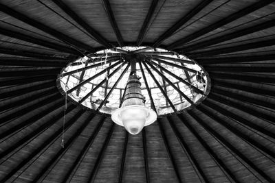 Low angle view of illuminated chandelier