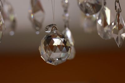 Close-up of christmas decoration hanging at home