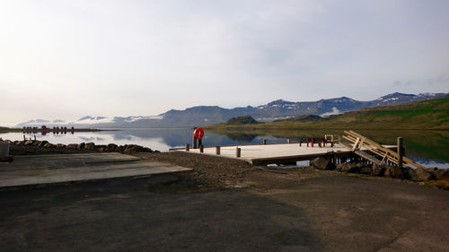 Scenic view of beach against sky
