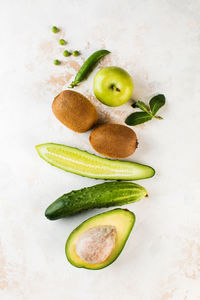 High angle view of fruit on table