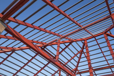 Low angle view of roof against clear sky