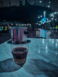 Close-up of drink on table