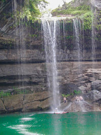 Scenic view of waterfall